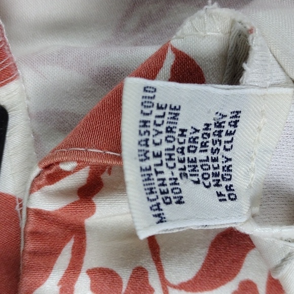 Brooks Brothers 346 Orange White Leaf Pattern Above The Knee Zipper Back Skirt - Picture 6 of 11